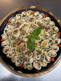 Pinwheel wrap platter with assorted fillings